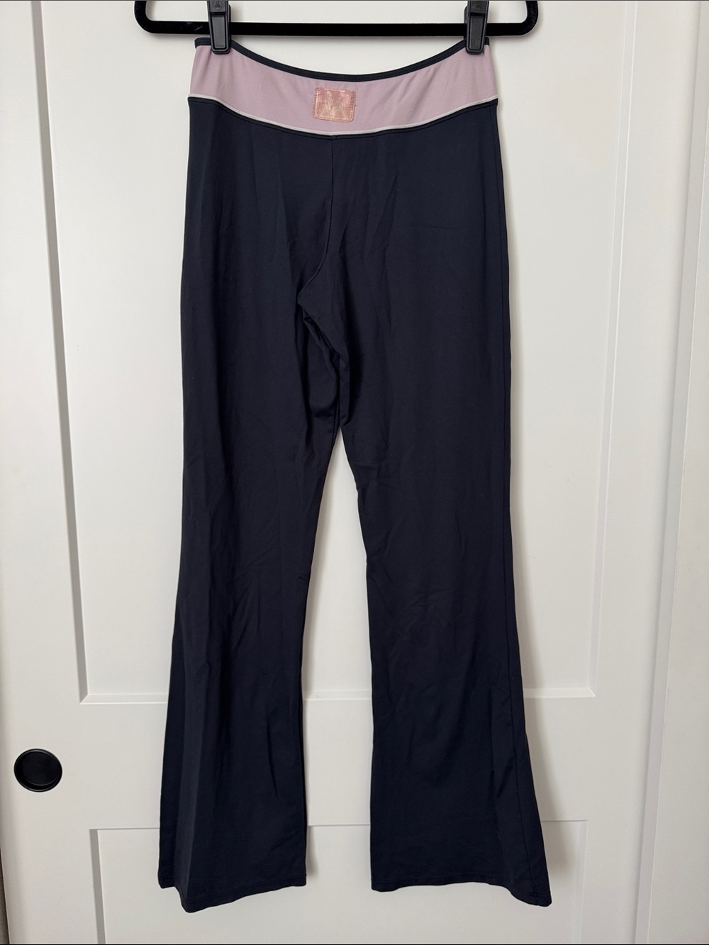Y2K Low Rise Navy and Pink Flare Yoga Pants - Picture 3 of 13